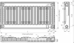 Радиатор стальной панельный Лидея Универсал ЛУ 11 тип 11 500 x 1200 мм ЛУ 11-512 Радиатор стальной панельный Лидея Универсал ЛУ 11 тип 11 500 x 1200 мм ЛУ 11-512, 2