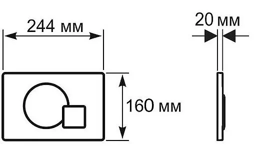Клавиша смыва для унитаза Aquanika Basic Q-type 01.02.48 белый глянцевый