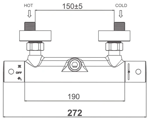 Термостат для душа D&K Bayern Potsdam хром DA2123101 Термостат для душа D&K Bayern Potsdam хром DA2123101