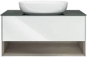 Тумба-умывальник подвесная Kerama Marazzi Plaza Modern 100 белый/дуб орегон PL.M.100.1\WHT+PL.wbi.55.1+ Тумба-умывальник подвесная Kerama Marazzi Plaza Modern 100 белый/дуб орегон PL.M.100.1\WHT+PL.wbi.55.1+, 1