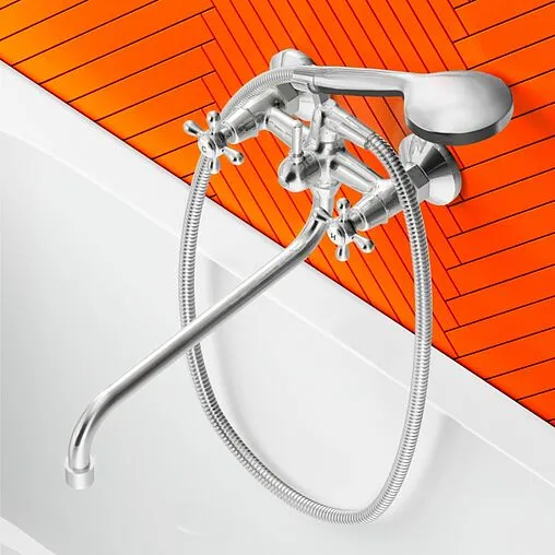 Смеситель для ванны с длинным изливом Dorff Vintage Хром D6095000 Смеситель для ванны с длинным изливом Dorff Vintage Хром D6095000