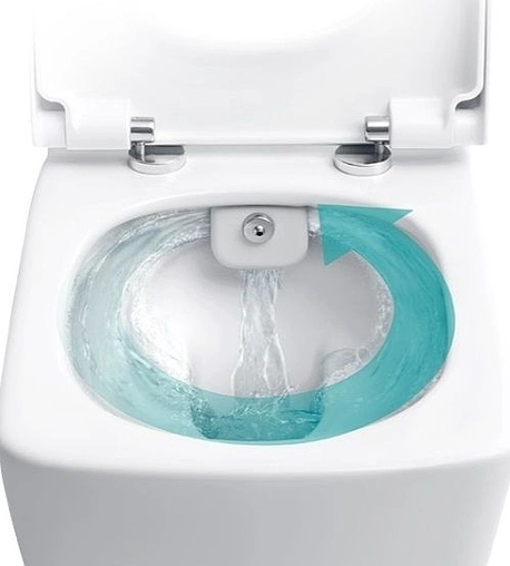 Унитаз подвесной безободковый с функцией биде, встроенным смесителем и емкостью для чистящей жидкости VitrA Metropole Rim-Ex белый 7672B003-1687