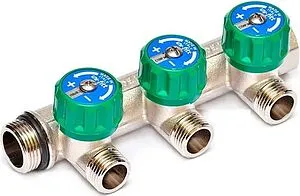 Коллектор регулирующий проходной 3 отвода ¾&quot;в/н x ½&quot;н Uni-fitt 411N3230, 4