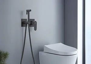 Гигиенический душ со смесителем Aquatek Оберон чёрный матовый AQ1220MB, 4