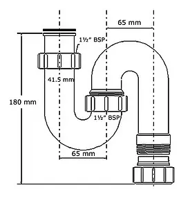 Сифон трубный для мойки Mc Alpine MRSK11 Сифон трубный для мойки Mc Alpine MRSK11, 2