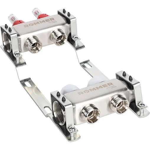 Группа коллекторная с расходомерами 2 отвода 1"в/в x ¾"ек Rommer RMS-1200-000002