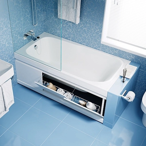Экран для ванны фронтальный с корзинами Alavann Soft 170 белый