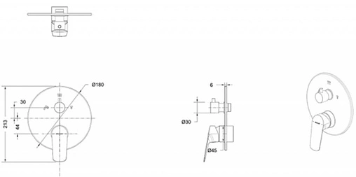 Смеситель для ванны скрытого монтажа Bravat Rhein чёрный матовый PB8429564BW-3-ENG Смеситель для ванны скрытого монтажа Bravat Rhein чёрный матовый PB8429564BW-3-ENG