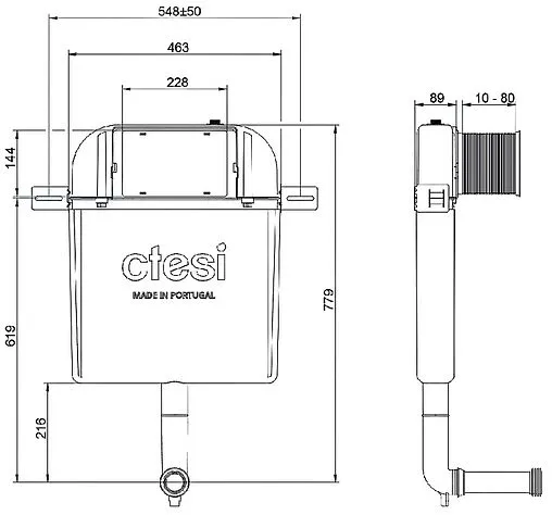 Смывной бачок скрытого монтажа CTESI Simple BK0200200