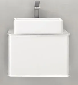 Тумба-умывальник подвесная Jorno Pastel 58 белый жемчуг Pas.01.58/P/W+MLN-7050H Тумба-умывальник подвесная Jorno Pastel 58 белый жемчуг Pas.01.58/P/W+MLN-7050H, 4