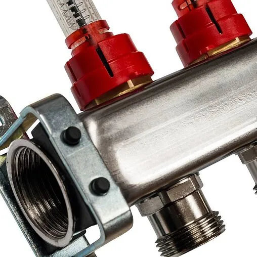 Группа коллекторная с расходомерами 10 отводов 1"в/в x ¾"ек Stout SMS 0917 000010