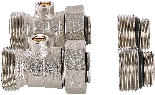 Узел нижнего подключения радиатора прямой ¾&quot;ек x ¾&quot;ек (½&quot;н) Valtec VT.345K.N.E04