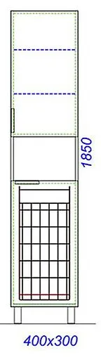 Шкаф-пенал с бельевой корзиной Aqwella Brig 40 дуб седой Br.05.04.K/Gray