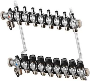 Группа коллекторная без расходомеров 8 отводов 1&quot;нг x ¾&quot;ек Oventrop Multidis SF 1404558, 1