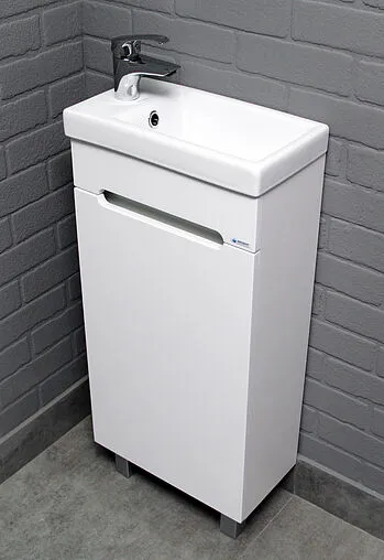 Тумба-умывальник напольная Айсберг Аура 40 белый DA2504T+S-UM-COM40/1-w