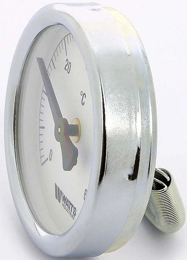 Термометр биметаллический накладной Watts F+R810 TCM 63мм 120°С от 1 до 2&quot; 10006445