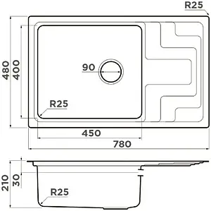 Мойка кухонная Omoikiri Mizu 78-LB-IN нержавеющая сталь 4973729 Мойка кухонная Omoikiri Mizu 78-LB-IN нержавеющая сталь 4973729, 2