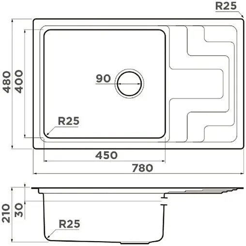Мойка кухонная Omoikiri Mizu 78-LB-IN нержавеющая сталь 4973729 Мойка кухонная Omoikiri Mizu 78-LB-IN нержавеющая сталь 4973729