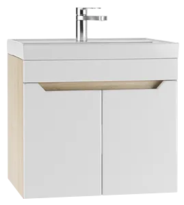 Тумба-умывальник подвесная Айсберг Мечта 60 белый/дуб сонома DM2316T+4607152361674 Тумба-умывальник подвесная Айсберг Мечта 60 белый/дуб сонома DM2316T+4607152361674, 1