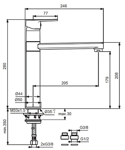 Смеситель для кухни Vidima Hype хром BA401AA