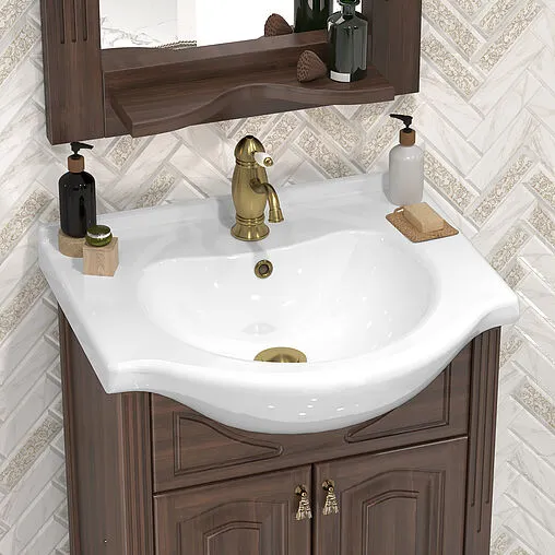 Тумба под умывальник напольная Opadiris Риспекто 55 орех антикварный 00-00007073