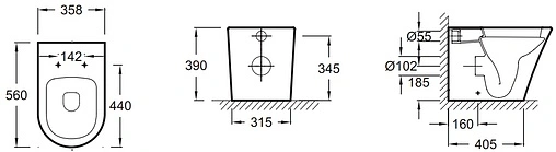 Унитаз приставной безободковый Jacob Delafon Rodin+ Rimless белый EDAA102-00