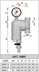 Фильтр тонкой очистки воды ½"в x ½"в Far FA 39M8 12 Фильтр тонкой очистки воды ½"в x ½"в Far FA 39M8 12, 2