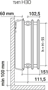 Радиатор стальной панельный Royal Thermo HYGIENE тип 30 600 x 400 мм Bianco Traffico H30-600-400/9016 Радиатор стальной панельный Royal Thermo HYGIENE тип 30 600 x 400 мм Bianco Traffico H30-600-400/9016, 2