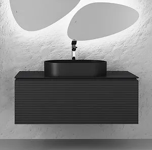 Тумба под умывальник подвесная Jorno Stone 100 антрацит Stn.01.100/P/A/JR, 3