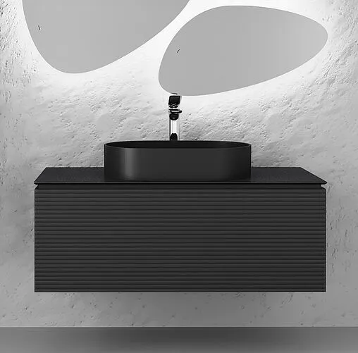 Тумба под умывальник подвесная Jorno Stone 100 антрацит Stn.01.100/P/A/JR