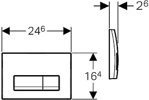 Клавиша смыва для унитаза Geberit Delta 51 115.105.DW.1 черный глянцевый, 2