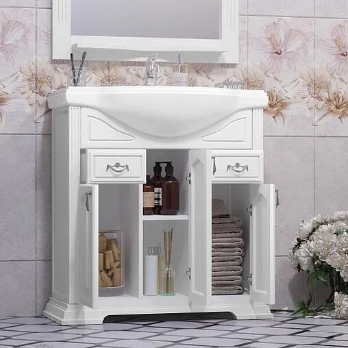 Тумба-умывальник напольный Opadiris Риспекто 80 белый матовый 00-00006024+4620008198941