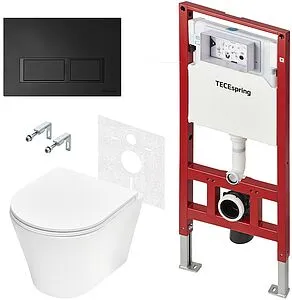 Комплект 6 в 1 TECEspring Base K K401204WCK с кнопкой TECEspring V 9940204 черный матовый, 1