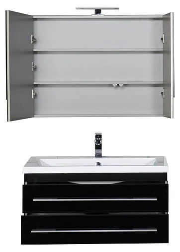 Шкаф-зеркало Aquanet Верона 90 L чёрный 00172340 Шкаф-зеркало Aquanet Верона 90 L чёрный 00172340