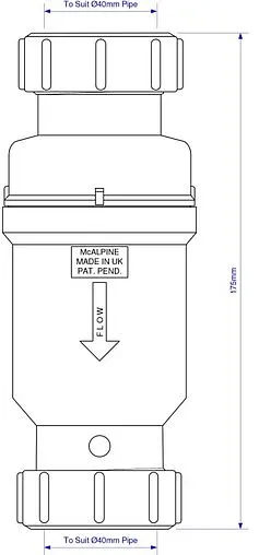 Клапан самозакрывающийся сливной (сухой сифон) Mc Alpine MRNRV40C-PB