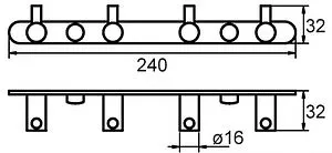 Планка с 4-мя крючками Milardo Hooks хром 005SM40M41 Планка с 4-мя крючками Milardo Hooks хром 005SM40M41, 2