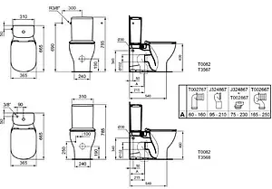 Унитаз-компакт безободковый Ideal Standard Tesi AquaBlade Silk white белый матовый T0082V1+T3568V1 Унитаз-компакт безободковый Ideal Standard Tesi AquaBlade Silk white белый матовый T0082V1+T3568V1, 2