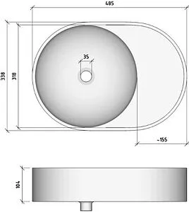Раковина Uperwood UPD Luna 50 белый 2911020343 Раковина Uperwood UPD Luna 50 белый 2911020343, 2