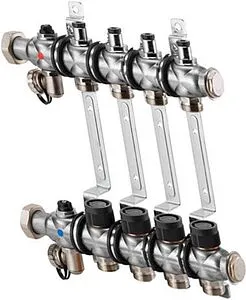 Группа коллекторная без расходомеров 4 отвода 1"нг x ¾"ек Oventrop Multidis SF 1404554 Группа коллекторная без расходомеров 4 отвода 1"нг x ¾"ек Oventrop Multidis SF 1404554, 1