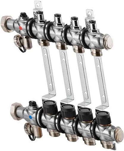 Группа коллекторная без расходомеров 4 отвода 1&quot;нг x ¾&quot;ек Oventrop Multidis SF 1404554