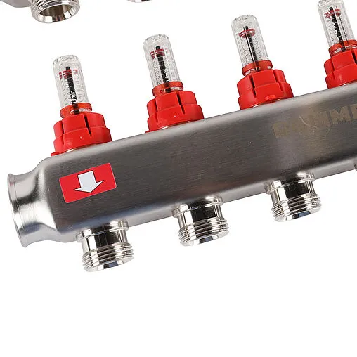 Группа коллекторная с расходомерами 6 отводов 1&quot;в/в x ¾&quot;ек Rommer RMS-1200-000006