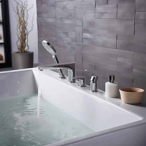 Смеситель на борт ванны на 4 отверстия Aquatek Бетта хром AQ1148CR