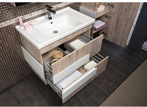 Тумба под умывальник Aquanet Мадейра 80 дуб кантри/белый 00183071