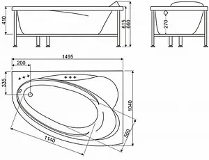 Ванна акриловая BelBagno 150x105 BB106-150-105-R Ванна акриловая BelBagno 150x105 BB106-150-105-R, 2