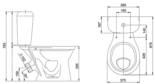 Унитаз-компакт Santeri Виктория белый 1.P301.6.S00.00B.F