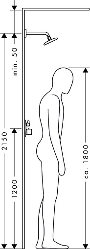 Лейка верхнего душа с настенным креплением Hansgrohe Raindance E 240 1jet хром 27370000
