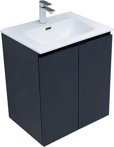 Тумба-умывальник подвесная Aquanet Алвита New 60 антрацит 00277523+00254363