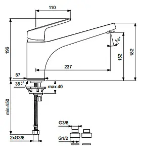 Смеситель для кухни Vidima One хром BA087AA, 2