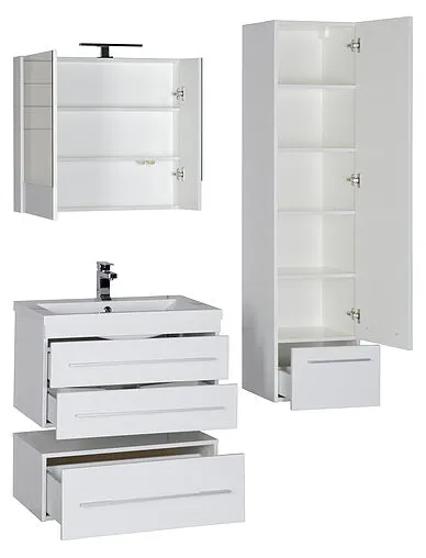 Шкаф-зеркало Aquanet Нота 75 L белый 00165130