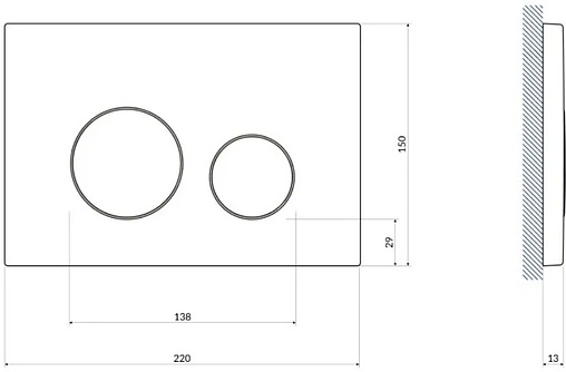 Клавиша смыва для унитаза Cersanit Twins 63526 белый матовый Клавиша смыва для унитаза Cersanit Twins 63526 белый матовый